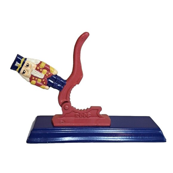 Vintage Houston Harvest Nutcracker Figurine Cast Iron Wood Base Christmas Decor - Picture 2 of 5